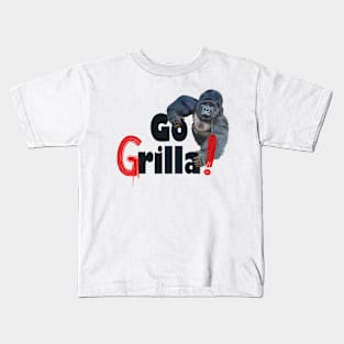 Funny Gorilla Go Grilla summer barbecue party gift Kids T-Shirt